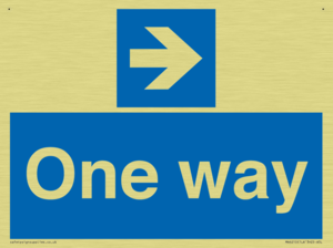 One way with right directional arrow
